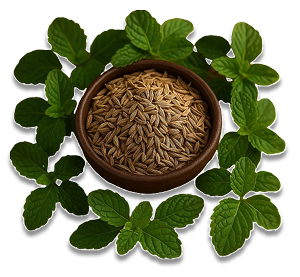 Cumin and mint