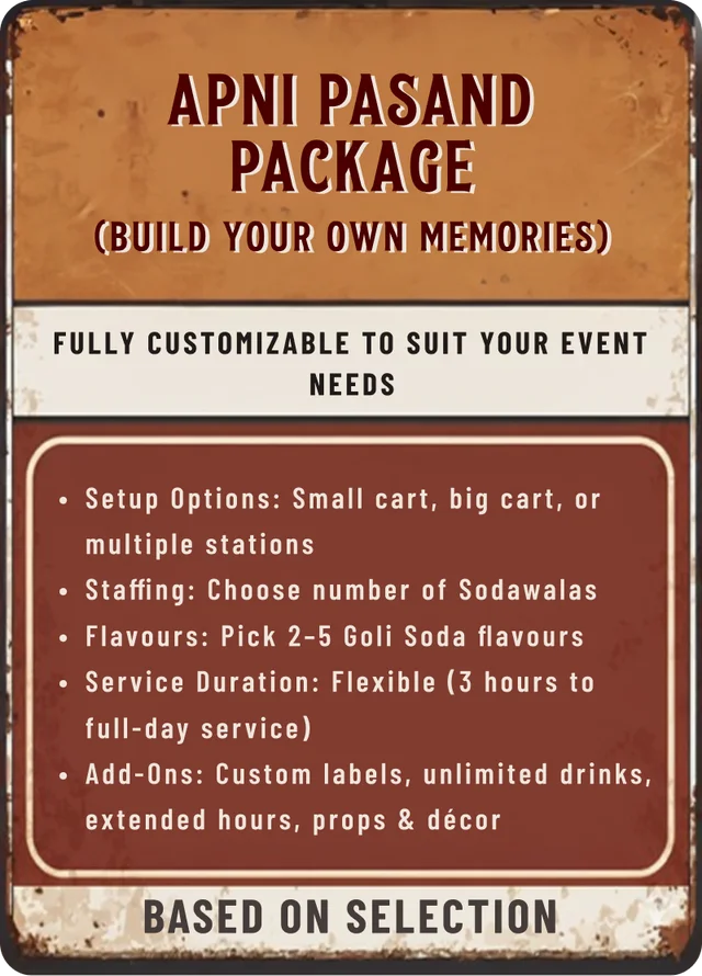 Apni Pasand package — build your own